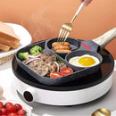 Frigideira Antiaderente com 3 Compartimentos | Para Ovos, Bacon, Carne e Hambúrguer | Panela Multifuncional para Fogão a Gás