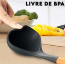 Kit de 12 Utensílios de Cozinha em Silicone | Colheres e Espátulas Antiaderentes com Suporte – Livre de BPA