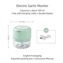 Mini Picador de Alho e Vegetais Elétrico KEMORELA | Moedor de Carne, Triturador de Alho e Gengibre USB | Ferramenta de Cozinha Compacta
