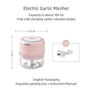 Mini Picador de Alho e Vegetais Elétrico KEMORELA | Moedor de Carne, Triturador de Alho e Gengibre USB | Ferramenta de Cozinha Compacta