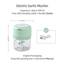 Mini Picador de Alho e Vegetais Elétrico KEMORELA | Moedor de Carne, Triturador de Alho e Gengibre USB | Ferramenta de Cozinha Compacta