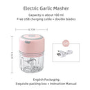 Mini Picador de Alho e Vegetais Elétrico KEMORELA | Moedor de Carne, Triturador de Alho e Gengibre USB | Ferramenta de Cozinha Compacta