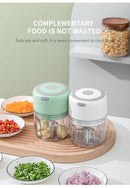 Mini Picador de Alho e Vegetais Elétrico KEMORELA | Moedor de Carne, Triturador de Alho e Gengibre USB | Ferramenta de Cozinha Compacta