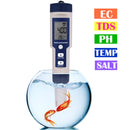 Medidor Digital 5 em 1 JUANJUAN – pH, Temperatura, TDS, EC e Salinidade com Calibração Automática à Prova d’Água