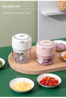 Mini Picador de Alho e Vegetais Elétrico KEMORELA | Moedor de Carne, Triturador de Alho e Gengibre USB | Ferramenta de Cozinha Compacta