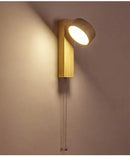 Luminária de Parede LED de Pedra Calcária Natural | Espelho de Vaidade Dupla Face Rotativo | Aplique Decorativo para Quarto e Banheiro