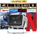 VEVSHAO V80 Projetor 4K – Full HD 1080P, 2200 Lúmens, Android 11, WiFi 6, Home Theater com Suporte Base
