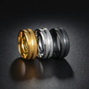 Anel Masculino YWSHMAN 8mm – Titanium Preto Fosco, Aliança de Casamento Clássica para Homens