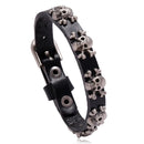 Pulseira Gótica Punk 2025 em Couro PU com 3 Fileiras de Spikes e Correntes | Acessório Unissex