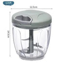 Triturador Manual de Gengibre e Alho para Cozinha | Cortador Multifuncional de Legumes e Moedor de Carne | Design Moderno e Minimalista