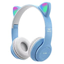 Fones de Ouvido VAKIND – Sem Fio Bluetooth com Luz LED em Formato de Orelhas de Gato, Microfone e Controle, Over-Ear para Crianças e Adolescentes
