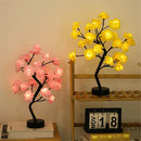 Luminária de Mesa LED Rosa Flor com Luzes de Fadas – USB, Decoração de Natal, Festa, Quarto, Casamento e Presente do Dia das Mães