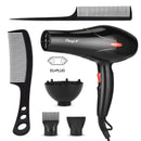CkeyiN Secador de Cabelo Profissional 1600W – Íons Negativos, Uso Doméstico e Salão com Difusor e Concentrador