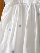 Vestido Infantil Princesa Floral com Bordado – Algodão, 1 a 6 Anos – Modelo Europeu