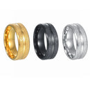 Anel Masculino YWSHMAN 8mm – Titanium Preto Fosco, Aliança de Casamento Clássica para Homens