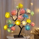 Luminária de Mesa LED Rosa Flor com Luzes de Fadas – USB, Decoração de Natal, Festa, Quarto, Casamento e Presente do Dia das Mães