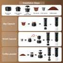 Máquina de Café Espresso Elétrica Portátil Wireless DENOKIN | 3 em 1 para Cápsulas, Pó e Viagem | Para Carro, Casa e Camping