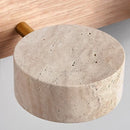 Luminária de Parede LED de Pedra Calcária Natural | Espelho de Vaidade Dupla Face Rotativo | Aplique Decorativo para Quarto e Banheiro