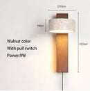 Luminária de Parede LED de Pedra Calcária Natural | Espelho de Vaidade Dupla Face Rotativo | Aplique Decorativo para Quarto e Banheiro
