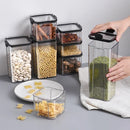 Caixa de Armazenamento de Alimentos Selada | Pote de Plástico com Tampa para Cereais, Doces e Grãos | Organizador de Cozinha e Geladeira