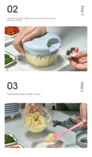 Triturador Manual de Gengibre e Alho para Cozinha | Cortador Multifuncional de Legumes e Moedor de Carne | Design Moderno e Minimalista