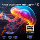 VEVSHAO V80 Projetor 4K – Full HD 1080P, 2200 Lúmens, Android 11, WiFi 6, Home Theater com Suporte Base
