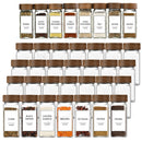 Conjunto de 13 Frascos de Especiarias de Vidro TCJJ | Potes de 4oz com Tampas de Bambu | Organizador de Temperos e Especiarias