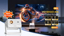 VEVSHAO V80 Projetor 4K – Full HD 1080P, 2200 Lúmens, Android 11, WiFi 6, Home Theater com Suporte Base