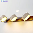 Luminária de Parede LED de Pedra Calcária Natural | Espelho de Vaidade Dupla Face Rotativo | Aplique Decorativo para Quarto e Banheiro