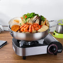 Panela de Aço Inoxidável com Cabo | Para Cozinhar Arroz, Paella, Frutos do Mar e Lanches | Panelas Secas para Uso Doméstico