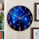 Relógio de Parede Geométrico 12" Azul Escuro com Vidro Temperado | Movimento Silencioso de Quartzo
