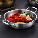 Panela de Aço Inoxidável com Cabo | Para Cozinhar Arroz, Paella, Frutos do Mar e Lanches | Panelas Secas para Uso Doméstico