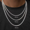 Colares Punk Básicos em Aço Inoxidável – Corrente Curb/Cuban 3, 5 e 7mm para Homens e Mulheres