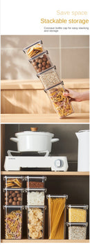 Caixa de Armazenamento de Alimentos Selada | Pote de Plástico com Tampa para Cereais, Doces e Grãos | Organizador de Cozinha e Geladeira
