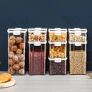 Caixa de Armazenamento de Alimentos Selada | Pote de Plástico com Tampa para Cereais, Doces e Grãos | Organizador de Cozinha e Geladeira
