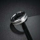 Anel Masculino YWSHMAN 8mm – Titanium Preto Fosco, Aliança de Casamento Clássica para Homens
