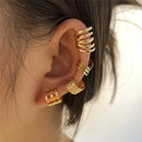 Ear Cuffs Femininos KOTiK 2025 – Brincos de Clipe Sem Furo com Zircônia Cúbica, Modernos e Geométricos