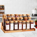 Conjunto de 13 Frascos de Especiarias de Vidro TCJJ | Potes de 4oz com Tampas de Bambu | Organizador de Temperos e Especiarias