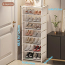 Organizador de Sapatos 6/8 Camadas | Sapateira Intercalar com Estrutura de Metal e Camadas de Tecido | Ideal para Entrada, Corredor ou Sala de Estar
