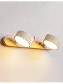 Luminária de Parede LED de Pedra Calcária Natural | Espelho de Vaidade Dupla Face Rotativo | Aplique Decorativo para Quarto e Banheiro