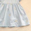 Vestido Infantil Princesa Floral com Bordado – Algodão, 1 a 6 Anos – Modelo Europeu