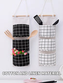 Bolsa de Armazenamento de Parede com 3 Bolsos | Organizador de Algodão e Linho para Casa, Quarto, Sala e Cozinha