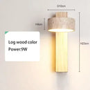 Luminária de Parede LED de Pedra Calcária Natural | Espelho de Vaidade Dupla Face Rotativo | Aplique Decorativo para Quarto e Banheiro
