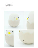Luz Noturna Infantil em Silicone – Pato com Temporizador, Recarregável USB e Controle por Toque