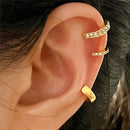 Ear Cuffs Femininos KOTiK 2025 – Brincos de Clipe Sem Furo com Zircônia Cúbica, Modernos e Geométricos