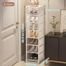 Organizador de Sapatos 6/8 Camadas | Sapateira Intercalar com Estrutura de Metal e Camadas de Tecido | Ideal para Entrada, Corredor ou Sala de Estar