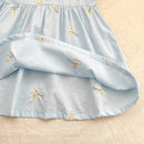 Vestido Infantil Princesa Floral com Bordado – Algodão, 1 a 6 Anos – Modelo Europeu