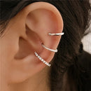 Ear Cuffs Femininos KOTiK 2025 – Brincos de Clipe Sem Furo com Zircônia Cúbica, Modernos e Geométricos