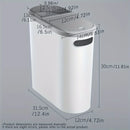 Lixeira de Banheiro VIE LENTE 10L – Pressão com Tampa, Design Compacto para Cozinha e Banheiro