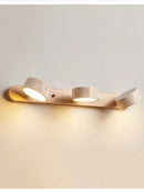 Luminária de Parede LED de Pedra Calcária Natural | Espelho de Vaidade Dupla Face Rotativo | Aplique Decorativo para Quarto e Banheiro